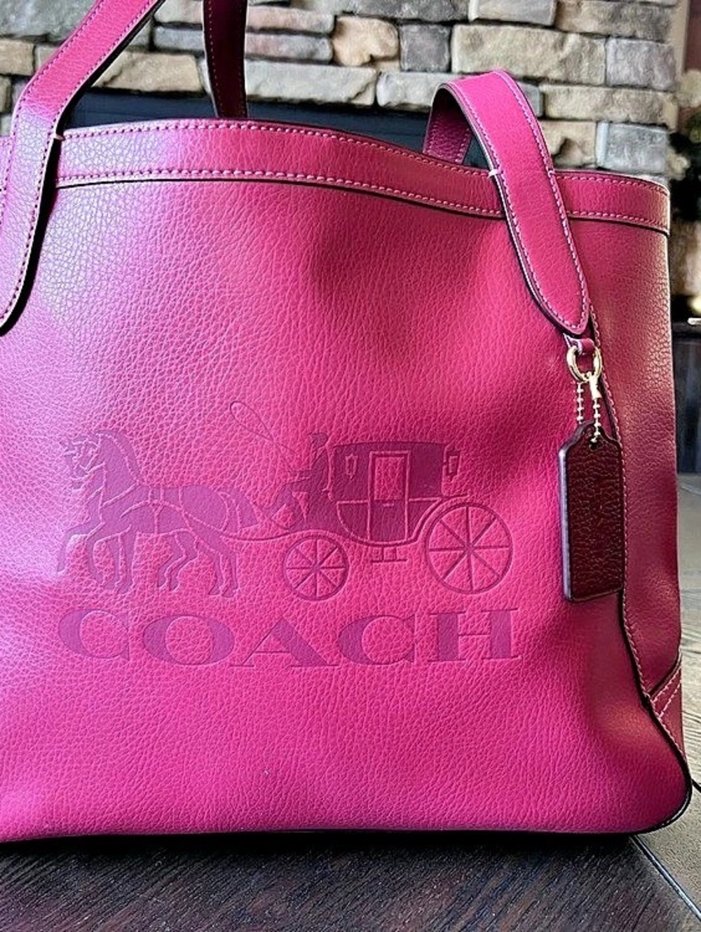 Coach C4063 Leather Tote in Pink NWT